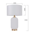 LAMPAMI - lampa stojąca biała ze złotym, lampa do sypialni, ekskluzywna lampa stojąca nowoczesna Tamiza