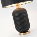 LAMPAMI - lampa stojąca czarna ze złotym, lampa do sypialni, ekskluzywna lampa stojąca nowoczesna Tamiza 65 cm