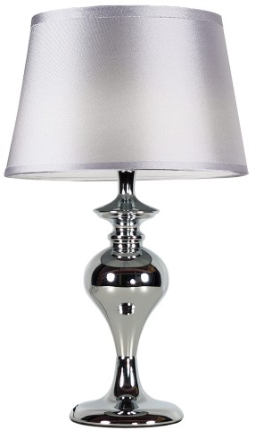 LAMPAMI - lampa glamour do salonu, lampa stołowa, lampa stojąca nowoczesna, srebrna lampa gabinetowa PRIMA