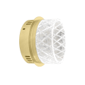LAMPAMI - kinkiet złoty kryształowy, kinkiet ledowy złoty do salonu, złota lampa ledowa, kinkiet kryształowy ELEGANCE LED