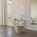 LAMPAMI - kinkiet złoty kryształowy, kinkiet ledowy złoty do salonu, złota lampa ledowa, kinkiet kryształowy ELEGANCE LED