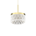 LAMPAMI - złota lampa wisząca pojedyncza, lampa ledowa złota do salonu, złota lampa ledowa, lampa wisząca kryształowa  ELEGANCE LED