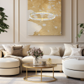 LAMPAMI - lampa wisząca złota nowoczesna, złota lampa ledowa, nowoczesna lampa do salonu, żyrandol nowoczesny do salonu ELEGANCE LED