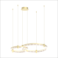 LAMPAMI - lampa wisząca złota nowoczesna, złota lampa ledowa, nowoczesna lampa do salonu, żyrandol nowoczesny do salonu ELEGANCE LED