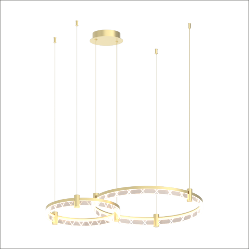 LAMPAMI - lampa wisząca złota nowoczesna, złota lampa ledowa, nowoczesna lampa do salonu, żyrandol nowoczesny do salonu ELEGANCE LED