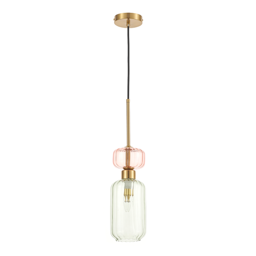 LAMPAMI - lampa wisząca ryflowana, lampa wisząca nad stół, lampa do sypialni wisząca, nowoczesna lampa do salonu MOLLY GREEN