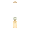 LAMPAMI - lampa wisząca ryflowana, lampa wisząca nad stół, lampa do sypialni wisząca, nowoczesna lampa do salonu MOLLY AMBER