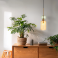 LAMPAMI - lampa wisząca ryflowana, lampa wisząca nad stół, lampa do sypialni wisząca, nowoczesna lampa do salonu MOLLY AMBER
