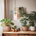 LAMPAMI - lampa wisząca ryflowana, lampa wisząca nad stół, lampa do sypialni wisząca, nowoczesna lampa do salonu MOLLY AMBER