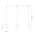 LAMPAMI -  potrójna lampa wisząca ARCADIA BLACK szkic
