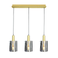 LAMPAMI - lampa nad stół, potrójna lampa wisząca, lampa wisząca złota, lampa industrialna ARCADIA GOLD