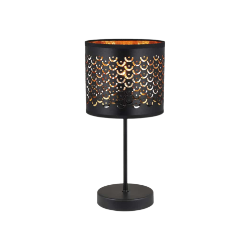LAMPAMI - czarna lampka nocna, lampka do sypialni, lampka stojąca do salonu, lampa stołowa nowoczesna MORGAN