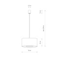 LAMPAMI - szara lampa wisząca LAGO M szkic