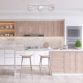LAMPAMI - lampa sufitowa do salonu klosze białe kule, lampa sufitowa z drewnem do salonu, lampa nad stół, lampa szklane kule SFERA WOOD