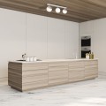 LAMPAMI - lampa sufitowa do salonu klosze białe kule, lampa sufitowa z drewnem do salonu, lampa nad stół, lampa szklane kule SFERA WOOD