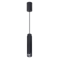 LAMPAMI - lampa tuba sufitowa wisząca pojedyncza, czarna lampa wisząca nowoczesna, czarna lampa wisząca do sypialni VERTICAL BLACK