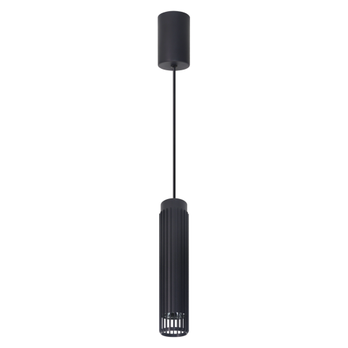 LAMPAMI - lampa tuba sufitowa wisząca pojedyncza, czarna lampa wisząca nowoczesna, czarna lampa wisząca do sypialni VERTICAL BLACK
