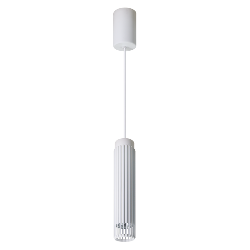 LAMPAMI - lampa tuba sufitowa wisząca pojedyncza, biała lampa wisząca nowoczesna, biała lampa wisząca do sypialni VERTICAL WHITE
