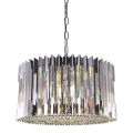 LAMPAMI - żyrandol do salonu, żyrandol do jadalni, srebrna lampa sufitowa, żyrandol kryształowy RITZ CHROME