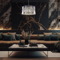 LAMPAMI - żyrandol do salonu, żyrandol do jadalni, srebrna lampa sufitowa, żyrandol kryształowy RITZ CHROME