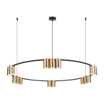  Żyrandol nowoczesny 180 cm 15xGU10 (koło) GENESIS BLACK GOLD