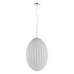  Lampa wisząca pojedyncza szkło ryflowane 160 cm 1x27E BRAGA WHITE
