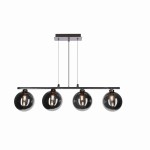 Lampa sufitowa wisząca chrom klosze szklane kule grafitowe 4xG9 20W SOMUL 