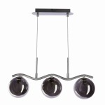 Lampa sufitowa wisząca chrom klosze szklane kule grafitowe 3xG9 20W LUMOS