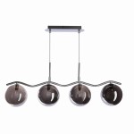  Lampa sufitowa wisząca chrom klosze szklane kule grafitowe 4xG9 20W LUMOS 