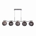 Lampa sufitowa wisząca chrom klosze szklane kule grafitowe 5xG9 20W UMOS 