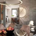 LAMPAMI - lampa wisząca do łazienki, lampa łazienkowa wisząca, złota lampa łazienkowa wisząca, lampa do łazienki - Mirror S złota IP44 LED CCT