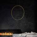 LAMPAMI - lampa wisząca do łazienki, lampa łazienkowa wisząca, złota lampa łazienkowa wisząca, lampa do łazienki - Mirror S złota IP44 LED CCT