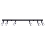 Lampa przysufitowa czarna z chromem listwa 6xGU10 plafon WINX 6L 
