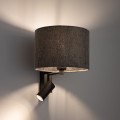 LAMPAMI - szary kinkiet, kinkiet do sypialni, kinkiet klasyczny, kinkiet hotelowy, kinkiet do salonu LAGO A