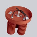 LAMPAMI - ryflowana lampa sufitowa, lampa przysufitowa spot, lampa sufitowa do salonu KARBON 3P ochra czerwona