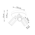LAMPAMI - ryflowana lampa sufitowa KARBON 3P ochra czerwona szkic