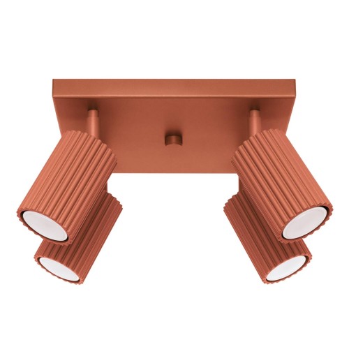 LAMPAMI - regulowana lampa sufitowa, lampa przysufitowa spot, lampa sufitowa plafon KARBON 4 ochra czerwona