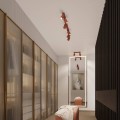 LAMPAMI - regulowana lampa sufitowa, lampa przysufitowa spot, lampa sufitowa plafon KARBON 4 ochra czerwona