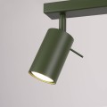 LAMPAMI - lampa listwa sufitowa, lampa przysufitowa, lampa sufitowa do salonu plafon RING 6L zielony oliwkowy