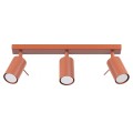 LAMPAMI - potrójna lampa sufitowa spot, lampa przysufitowa spot, lampa sufitowa do salonu Plafon RING 3L ochra czerwona