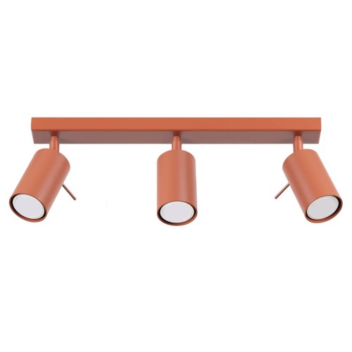 LAMPAMI - potrójna lampa sufitowa spot, lampa przysufitowa spot, lampa sufitowa do salonu Plafon RING 3L ochra czerwona