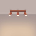 LAMPAMI - potrójna lampa sufitowa spot, lampa przysufitowa spot, lampa sufitowa do salonu Plafon RING 3L ochra czerwona