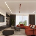 LAMPAMI - potrójna lampa sufitowa spot, lampa przysufitowa spot, lampa sufitowa do salonu Plafon RING 3L ochra czerwona