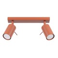 LAMPAMI - podwójna lampa sufitowa, lampa przysufitowa spot, lampa sufitowa do salonu RING 2 ochra czerwona