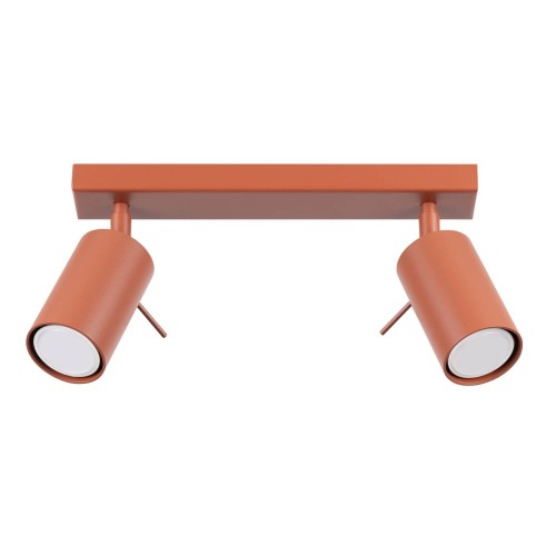 LAMPAMI - podwójna lampa sufitowa, lampa przysufitowa spot, lampa sufitowa do salonu RING 2 ochra czerwona