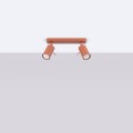 LAMPAMI - podwójna lampa sufitowa, lampa przysufitowa spot, lampa sufitowa do salonu RING 2 ochra czerwona