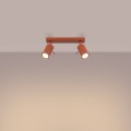 LAMPAMI - podwójna lampa sufitowa, lampa przysufitowa spot, lampa sufitowa do salonu RING 2 ochra czerwona