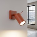LAMPAMI - lampa ścienna, kinkiet na korytarz, kinkiet nowoczesny, kinkiet do sypialni RING ochra czerwona