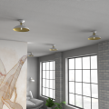 LAMPAMI - lampa sufitowa industrialna, lampa industrialna, lampa nowoczesna biała ze złotym FELIX WHITE GOLD