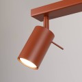 LAMPAMI - lampa listwa sufitowa, lampa przysufitowa, lampa sufitowa do salonu plafon RING 6L ochra czerwona